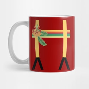 13th Outfit Costume - Horizontal Stripes With Braces Xmas Bells 1 Mug